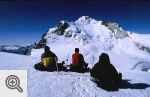 Podziwiamy Mont Maudit z grani Mont Blanc du Tacula