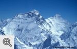 Widok ze szczytu Cho Oyu na północną ścianę Mount Everest
