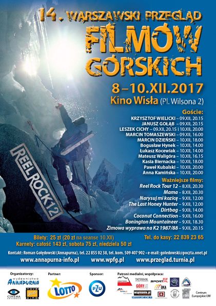 plakat czternastego Warszawskiego Przeglądu Filmów Górskich